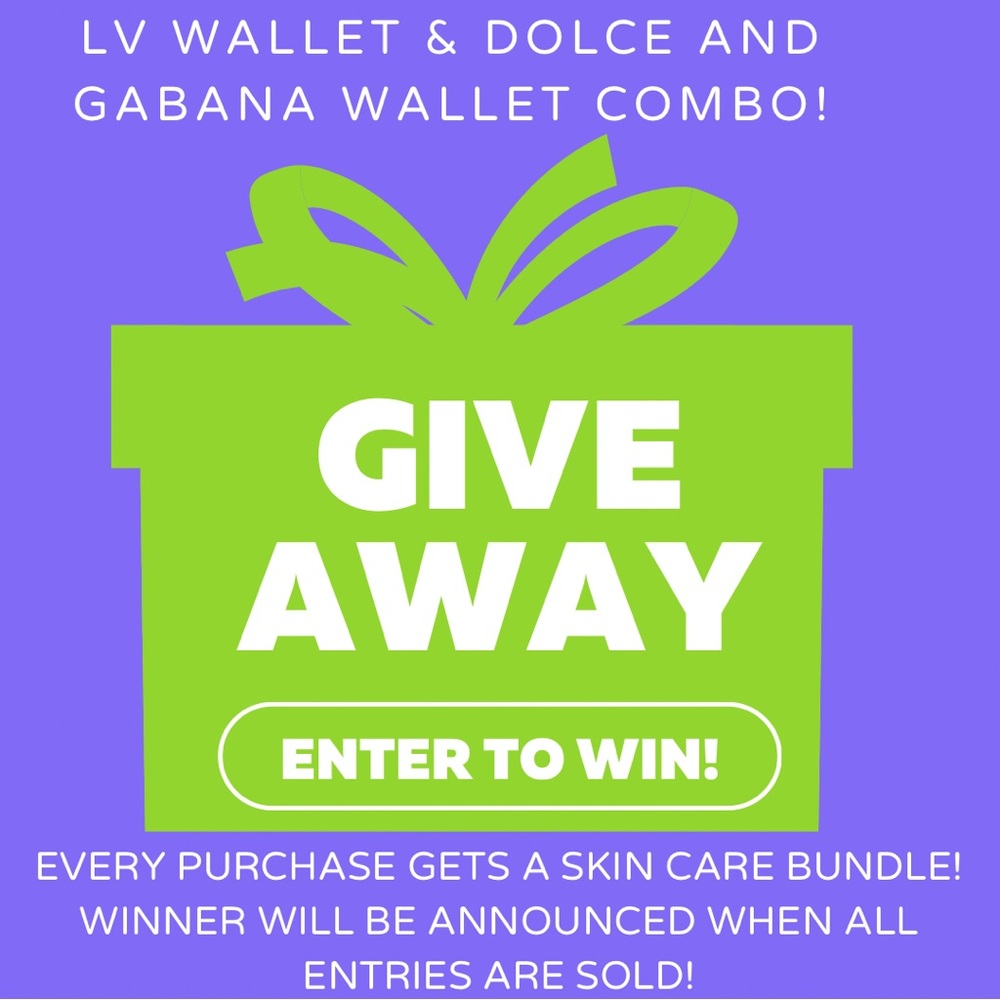 ** BUY NOW ** Giveaway Entry Skin Care Bundle - LV & Dolce & Gabana Wallet Combo - Picture 1 of 5